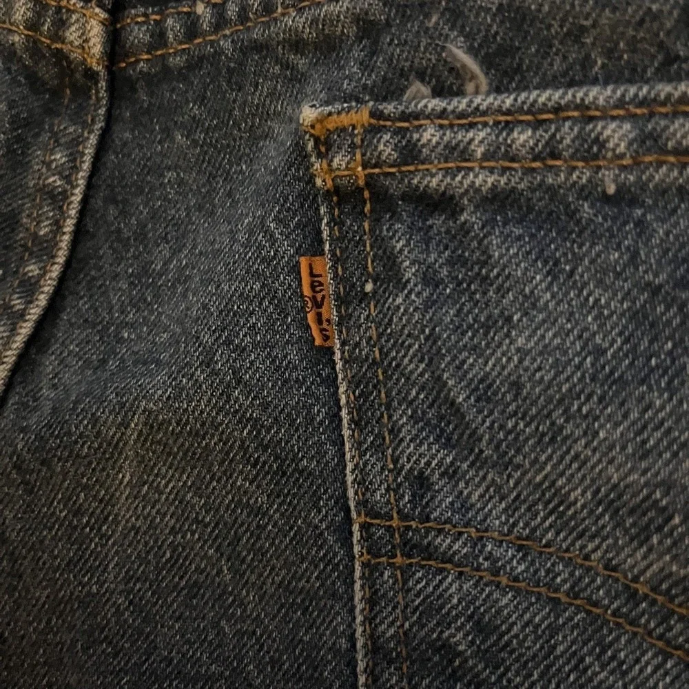VTG Levi's 505 Jeans Mens 38x22 Capris Orange Tab 90s Workwear‎